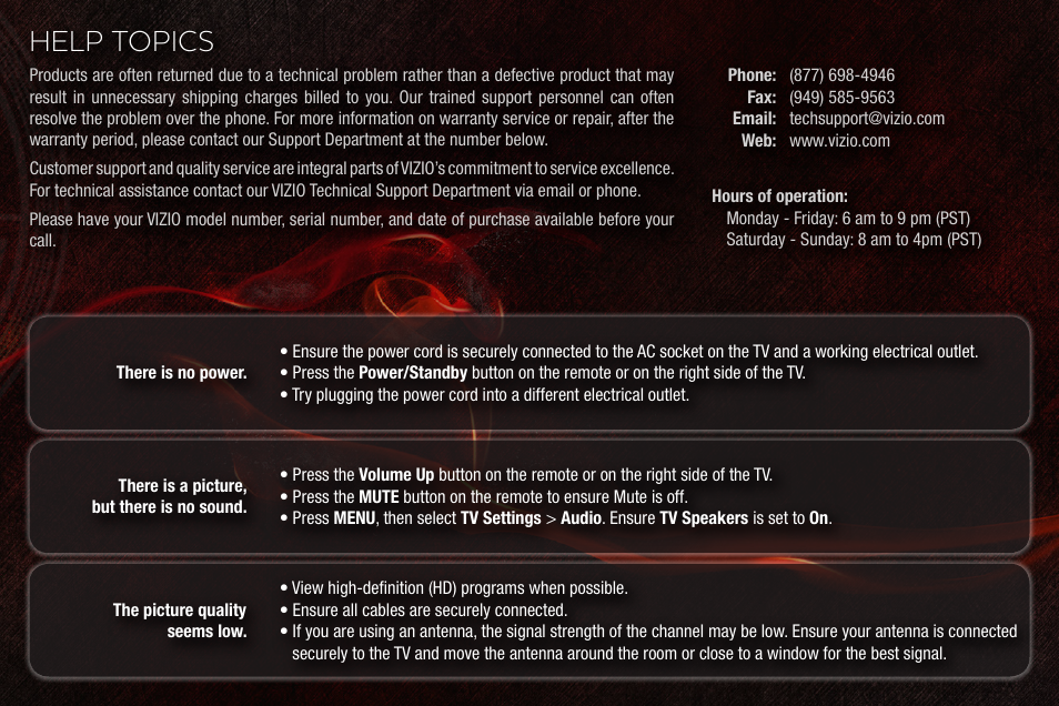 Help topics | Vizio E420VT User Manual | Page 14 / 16