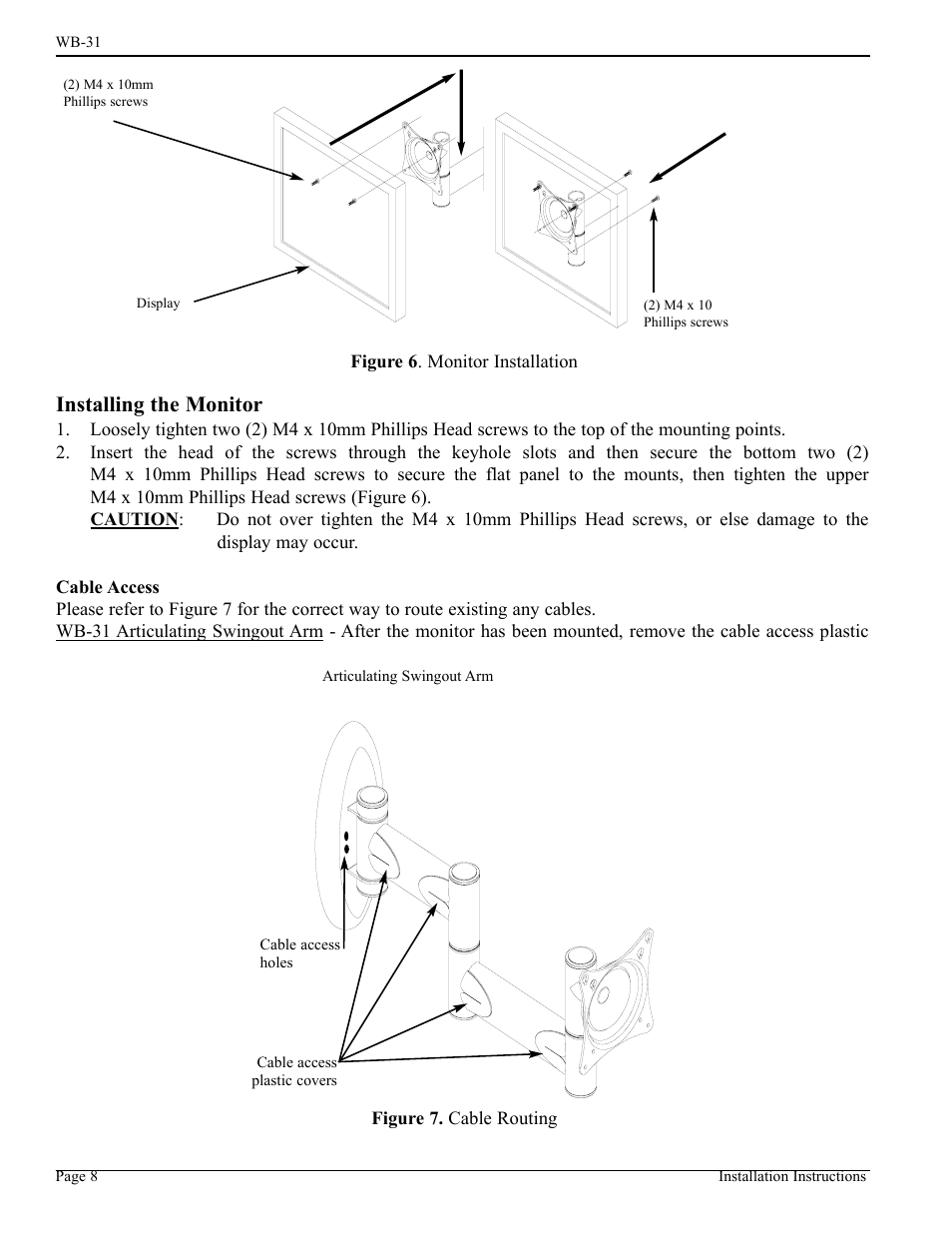 Installing the monitor | Vizio WB-31 User Manual | Page 8 / 12