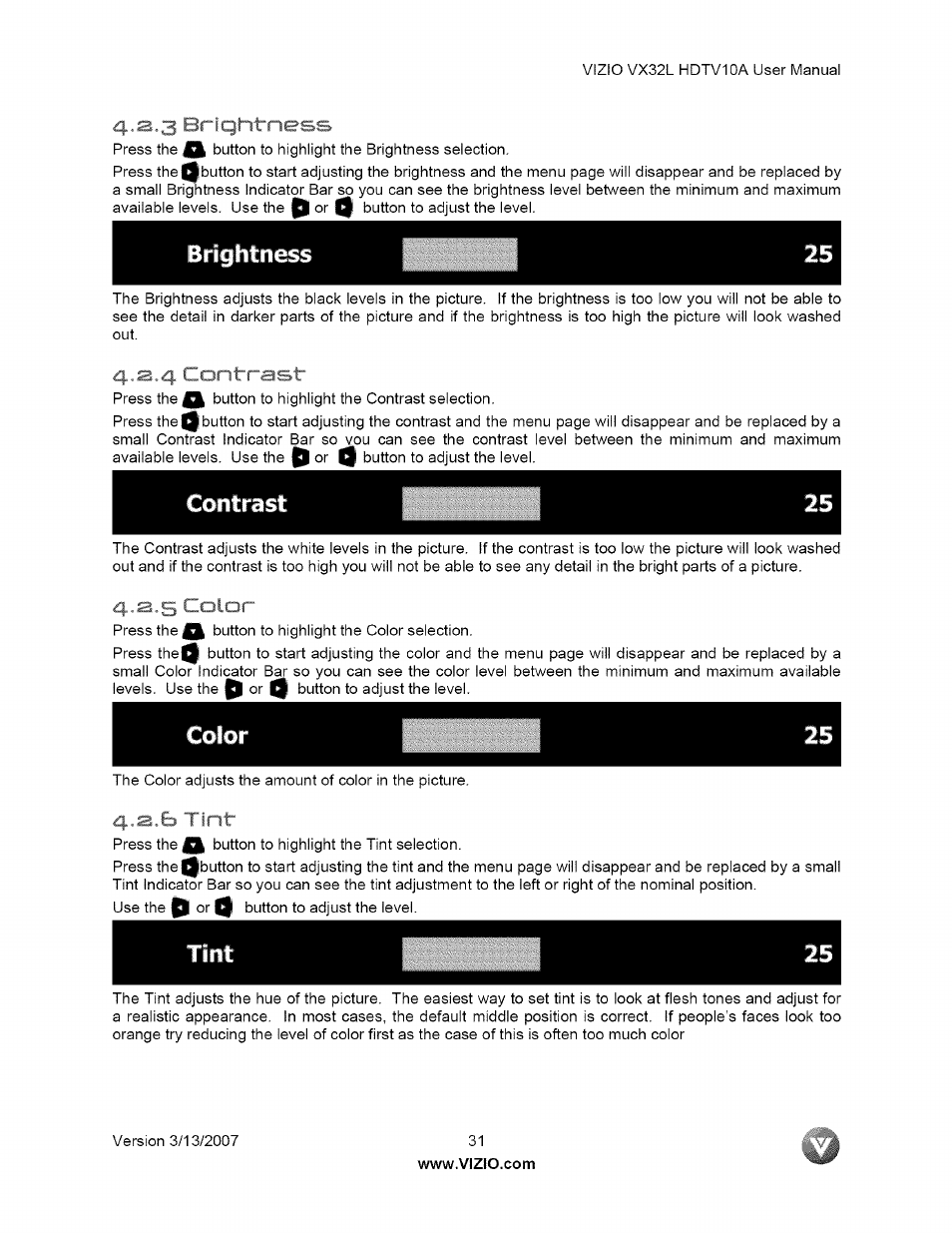 Itrast | Vizio VX32L User Manual | Page 31 / 55