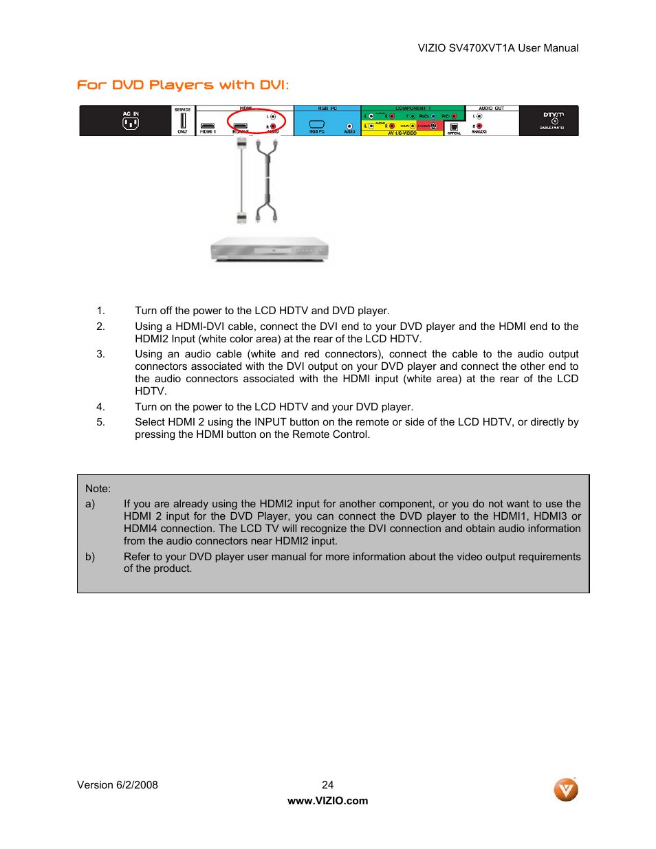 Vizio SV470XVT1A User Manual | Page 24 / 104