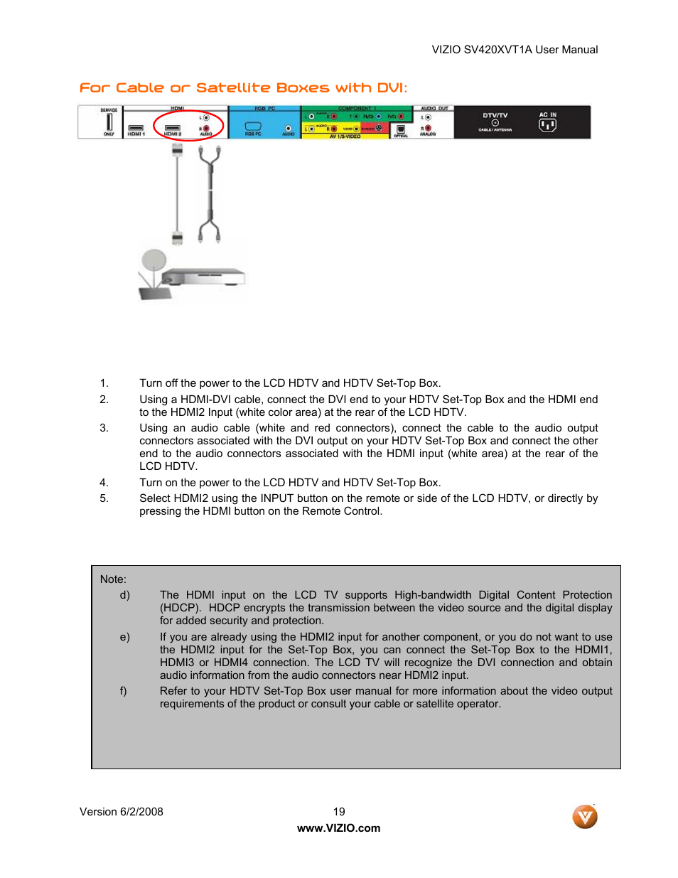 Vizio SV420XVT1A User Manual | Page 19 / 104