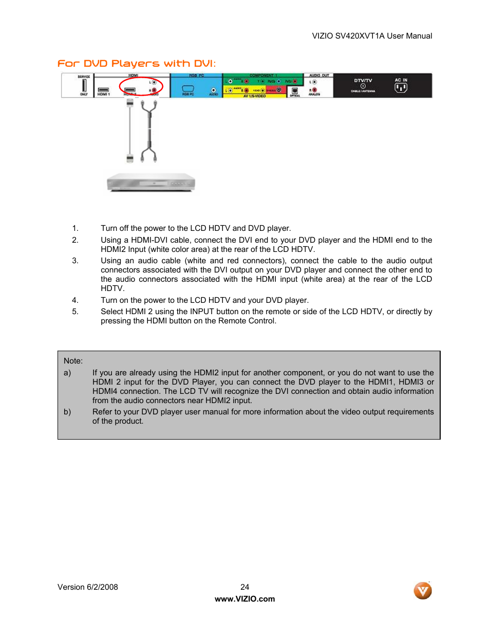 Vizio SV420XVT1A User Manual | Page 24 / 104