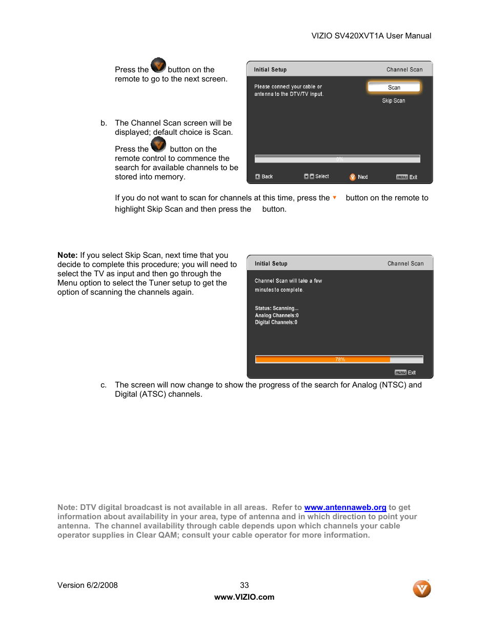 Vizio SV420XVT1A User Manual | Page 33 / 104