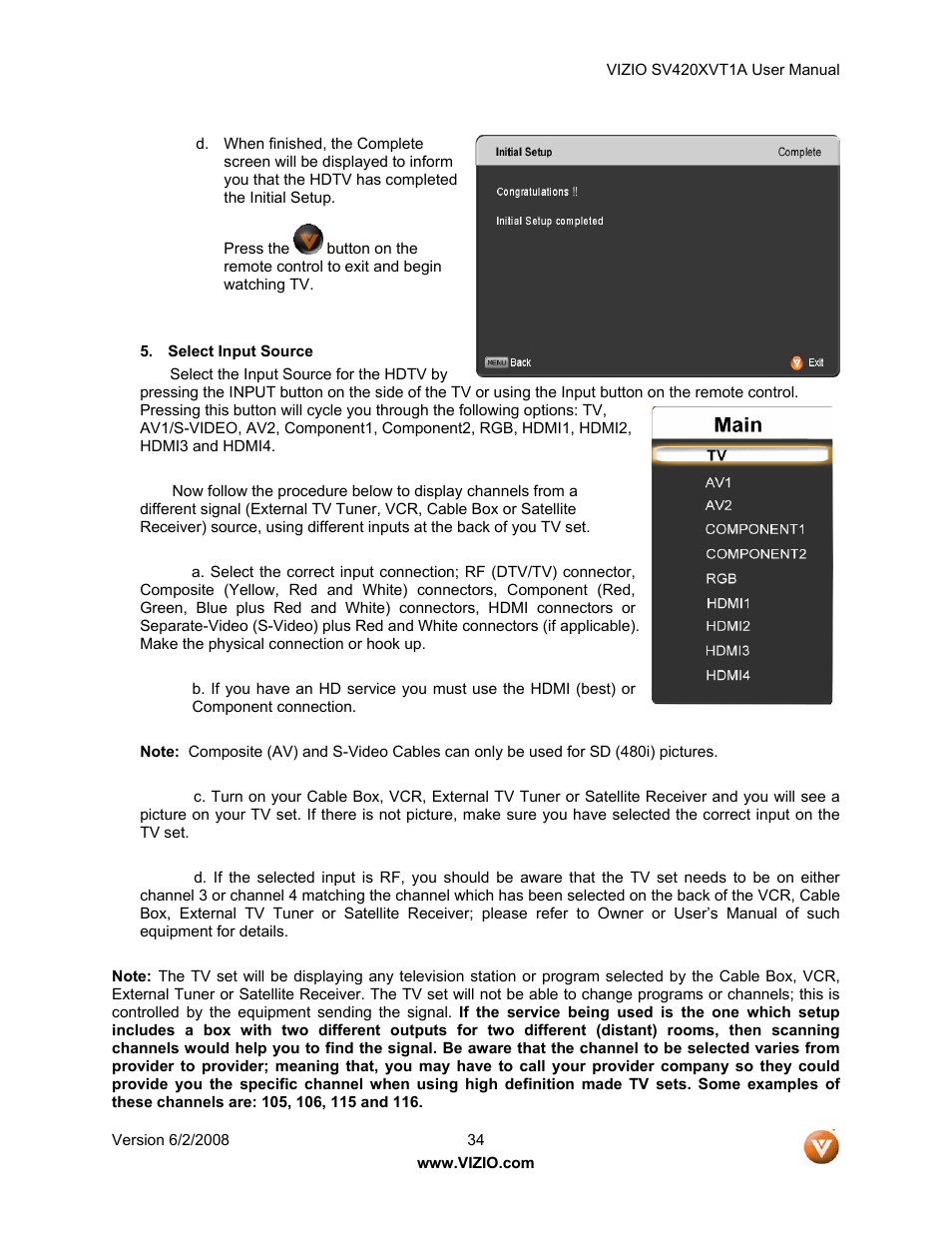 Vizio SV420XVT1A User Manual | Page 34 / 104