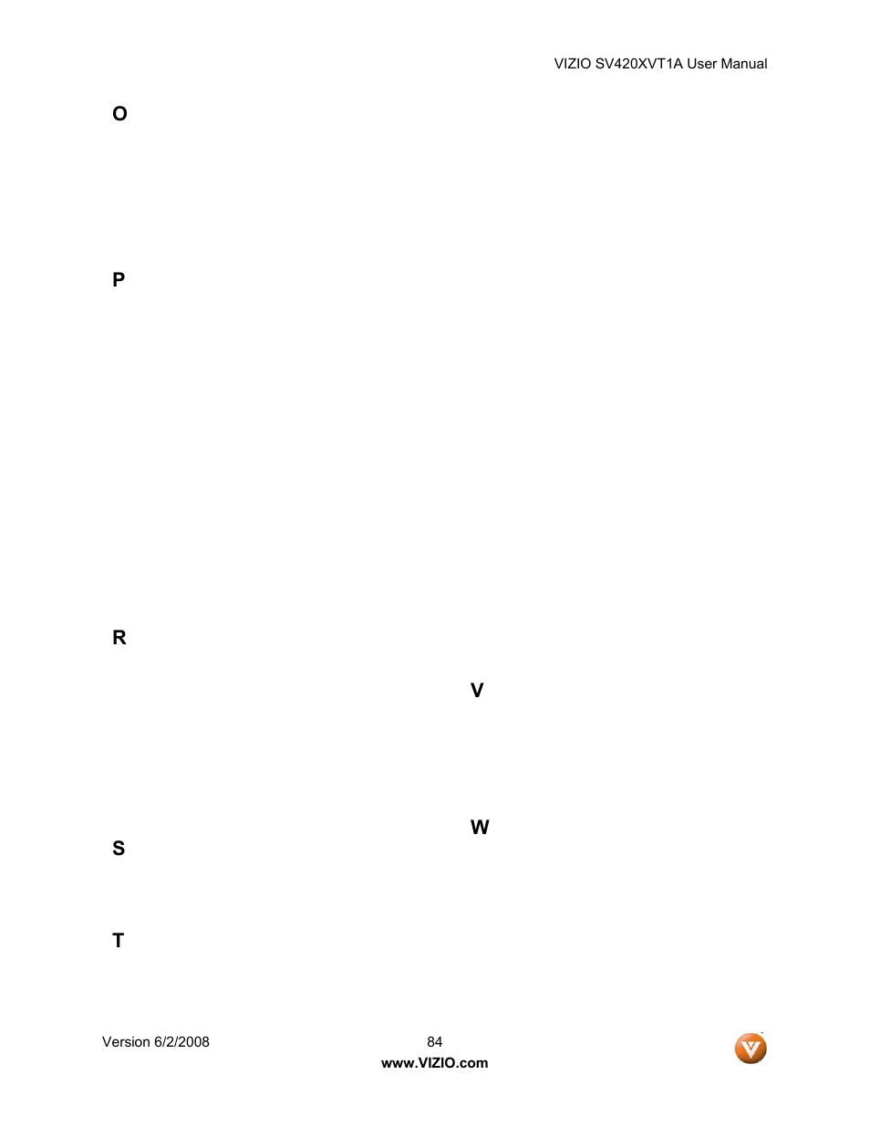 Vizio SV420XVT1A User Manual | Page 84 / 104