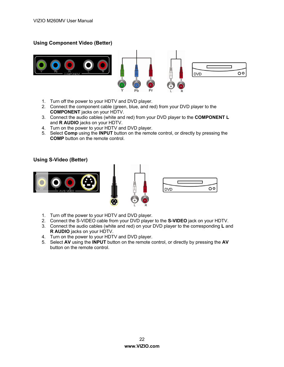 Vizio M260MV User Manual | Page 22 / 49