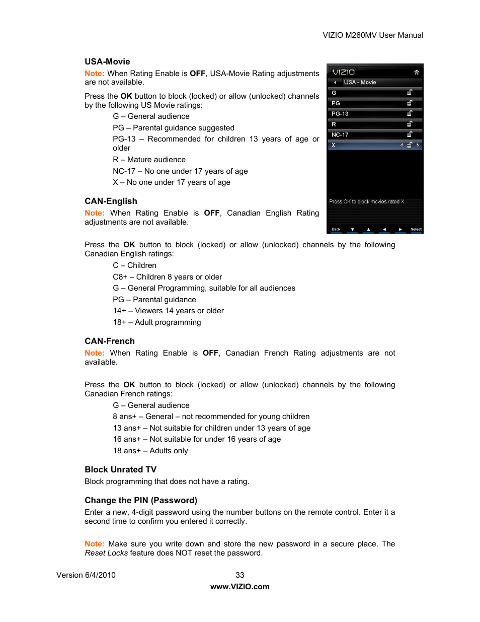 Vizio M260MV User Manual | Page 33 / 49