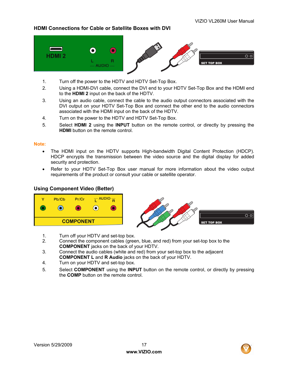 Vizio VL260M User Manual | Page 17 / 52