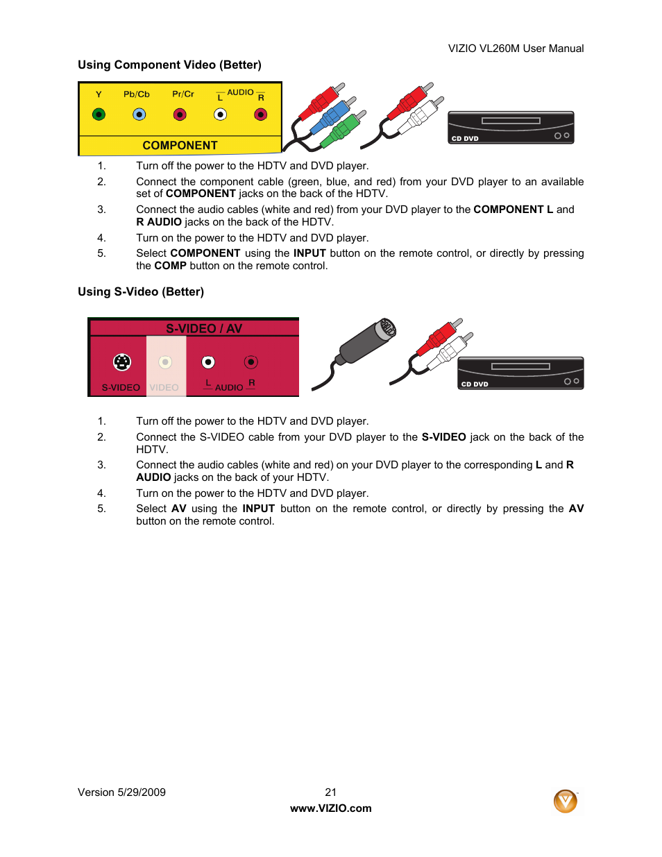 Vizio VL260M User Manual | Page 21 / 52