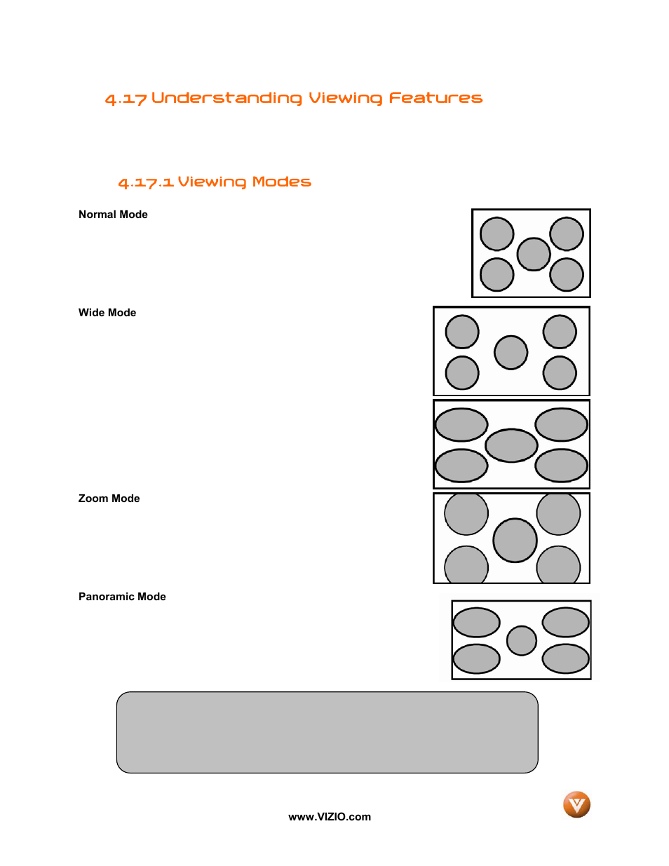 17 understanding viewing features, 1 viewing modes | Vizio VW47L FHDTV10A User Manual | Page 63 / 72
