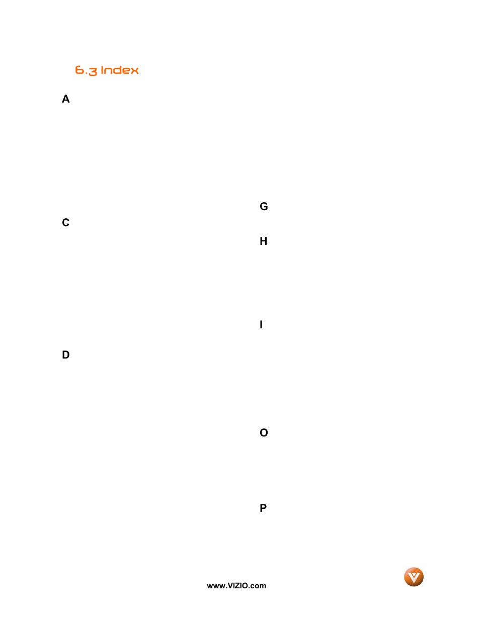3 index, 3 index a | Vizio VW47L FHDTV10A User Manual | Page 71 / 72