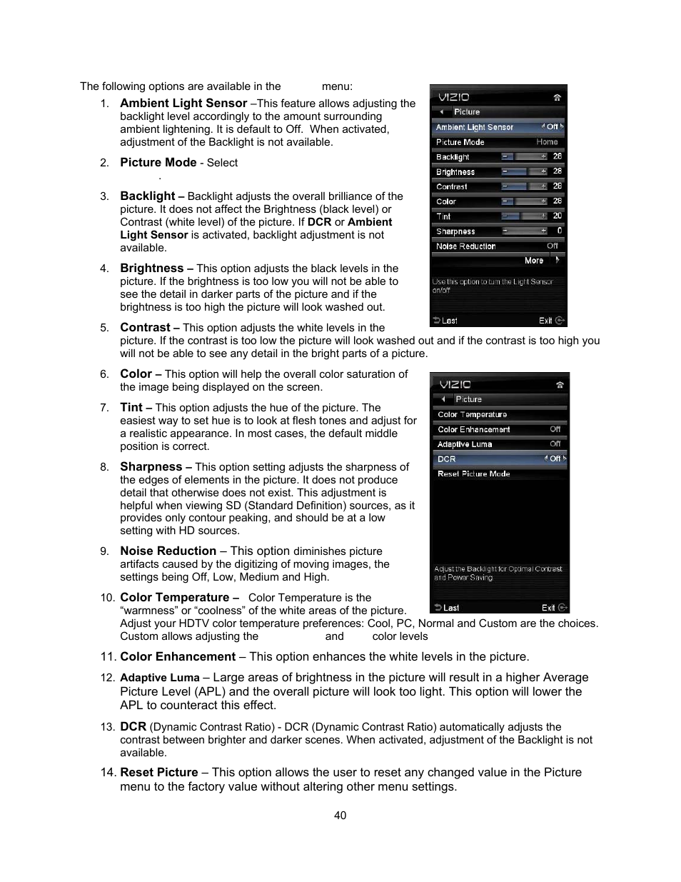 Vizio E321VA User Manual | Page 40 / 88