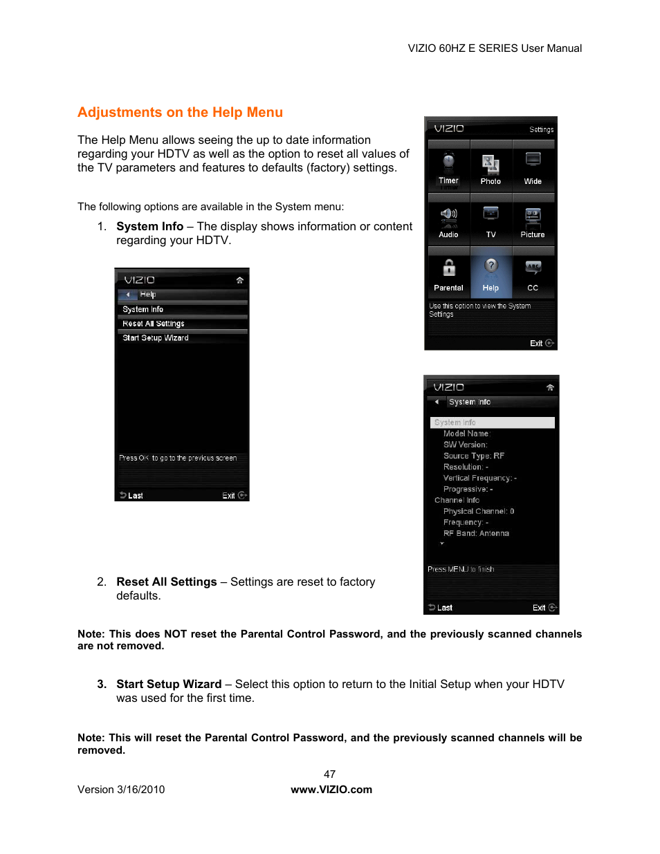 Vizio E321VA User Manual | Page 47 / 88