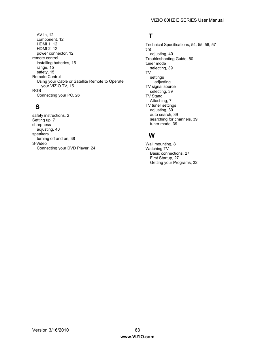 Vizio E321VA User Manual | Page 63 / 88