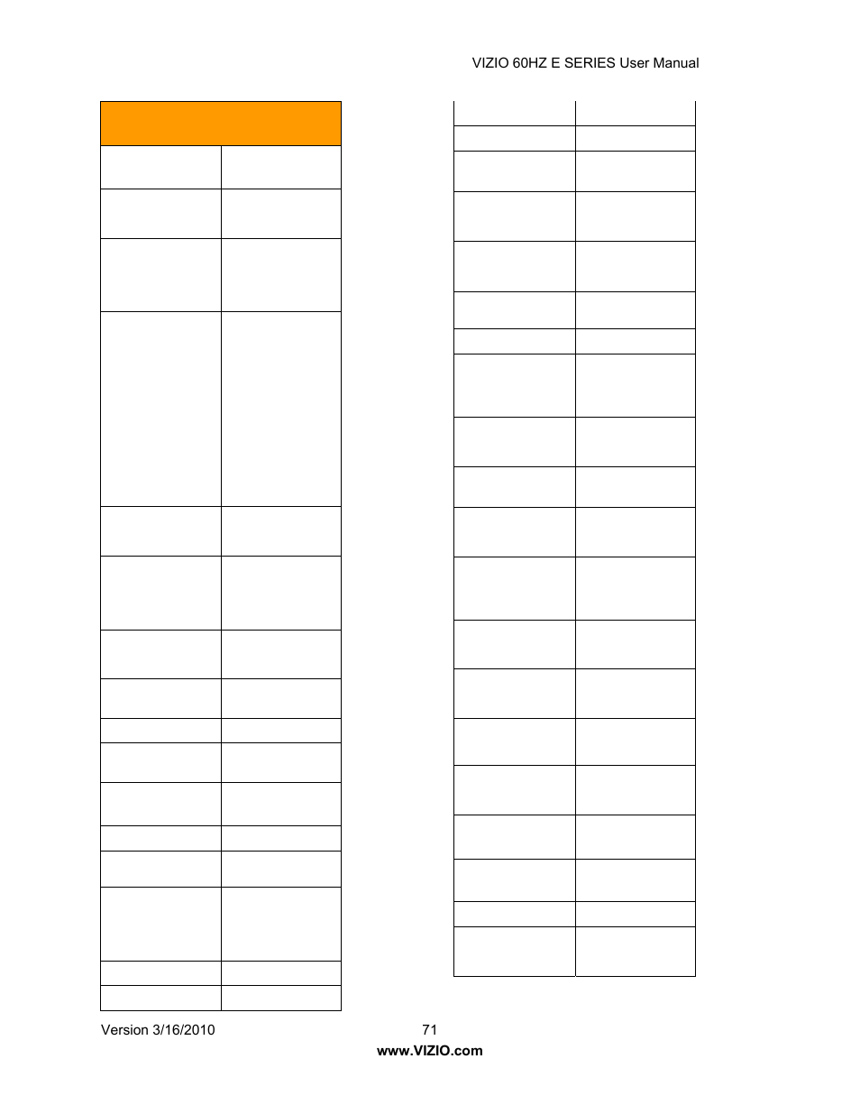 Vizio E321VA User Manual | Page 71 / 88