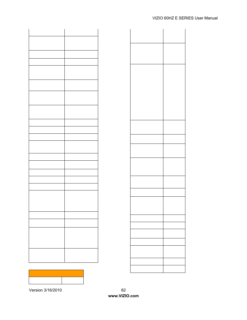 Vizio E321VA User Manual | Page 82 / 88