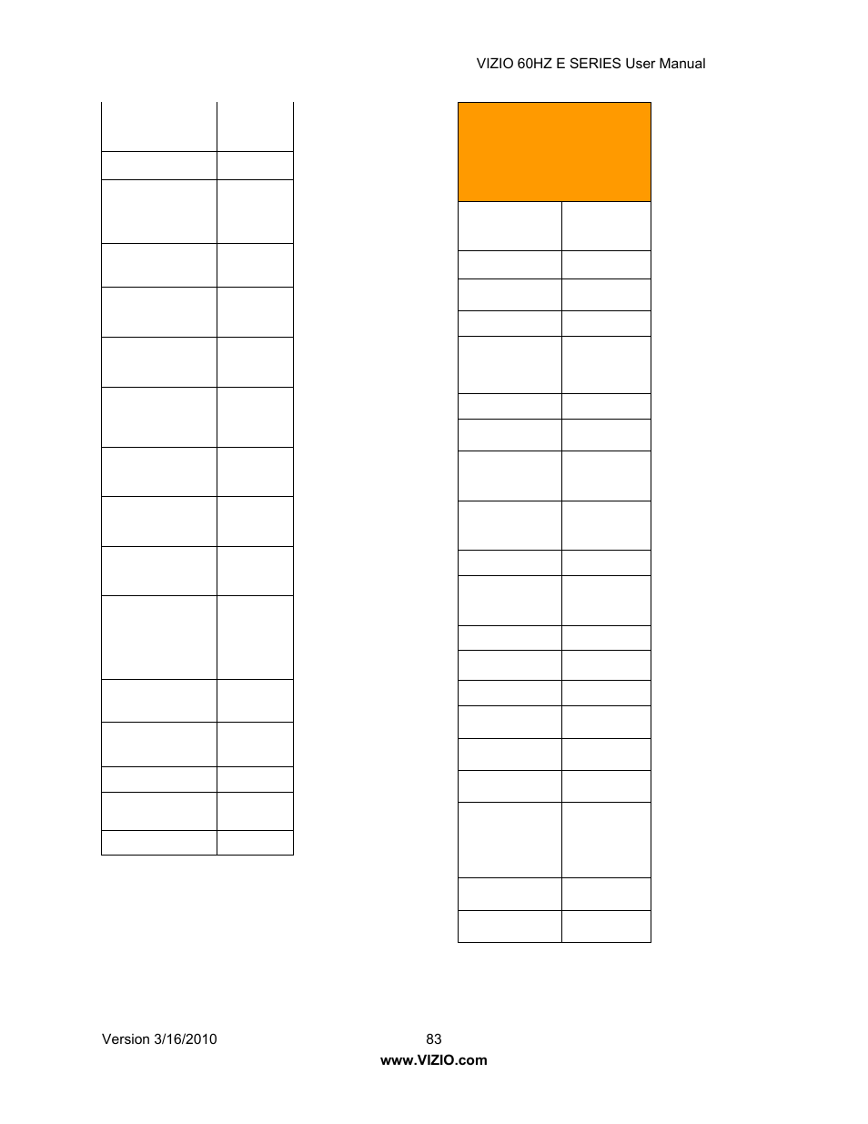 Vizio E321VA User Manual | Page 83 / 88