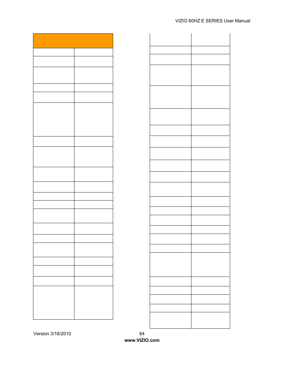 Vizio E321VA User Manual | Page 84 / 88