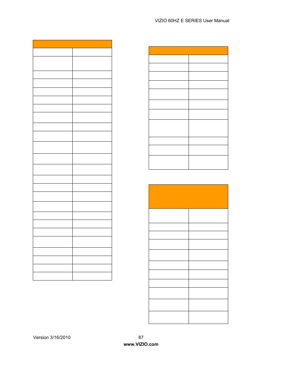 Vizio E321VA User Manual | Page 87 / 88