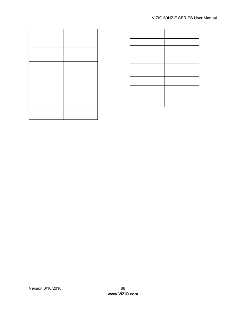 Vizio E321VA User Manual | Page 88 / 88