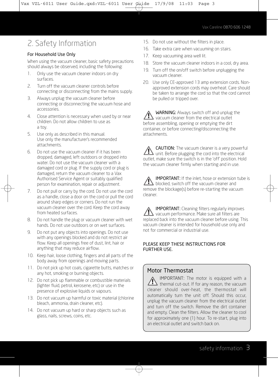 Safety information | Vizio MACH 1 VZL-6011 User Manual | Page 3 / 12