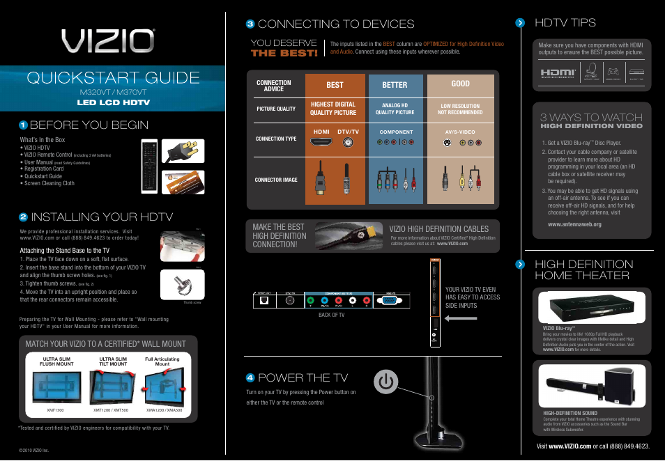 Vizio M320VT User Manual | 2 pages