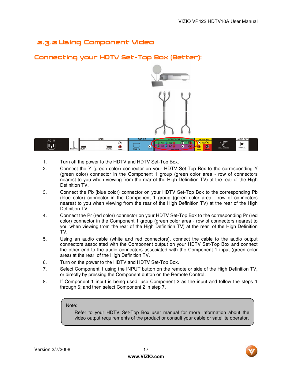 Vizio VP422 User Manual | Page 17 / 70