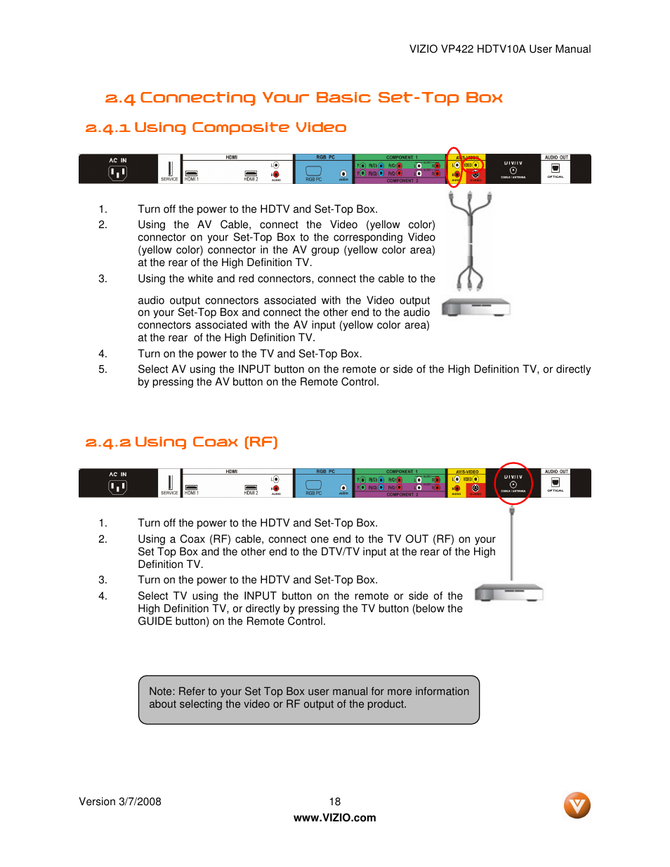 Vizio VP422 User Manual | Page 18 / 70
