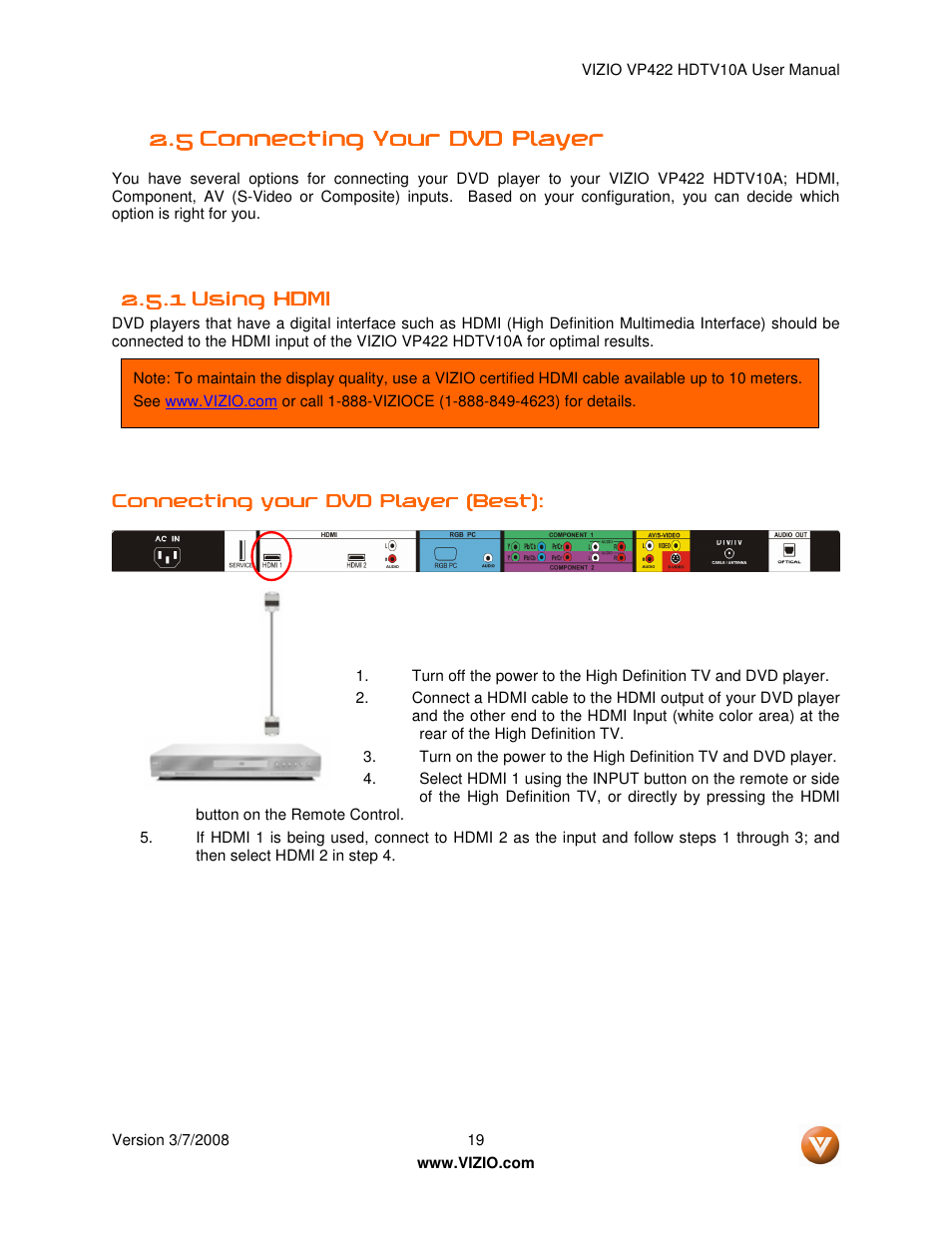 Vizio VP422 User Manual | Page 19 / 70