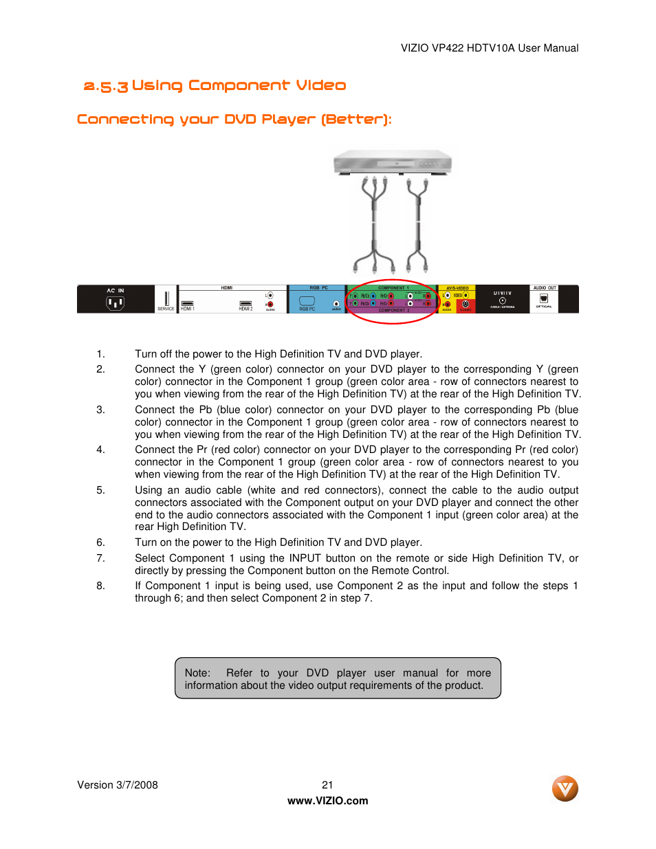 Vizio VP422 User Manual | Page 21 / 70
