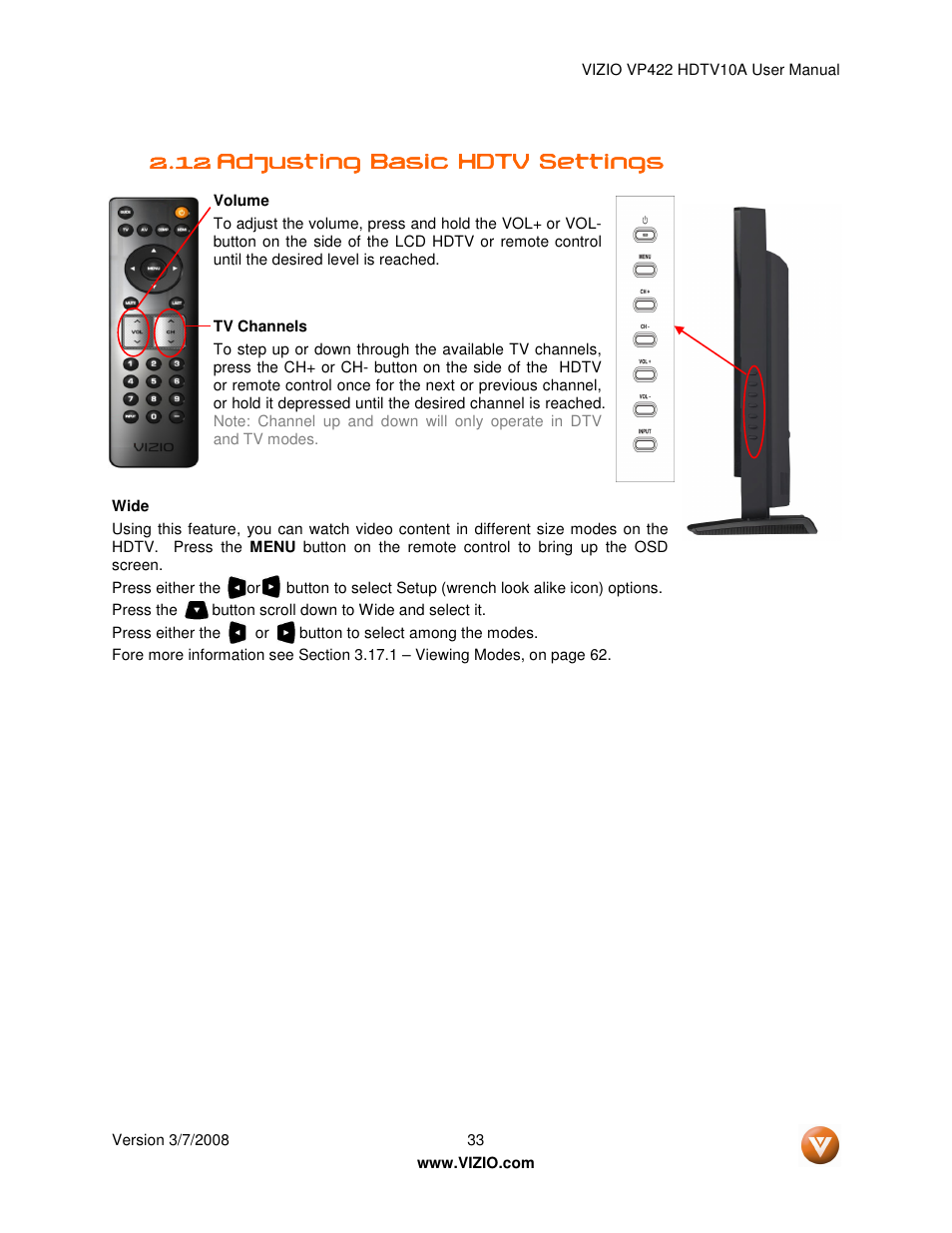 Vizio VP422 User Manual | Page 33 / 70
