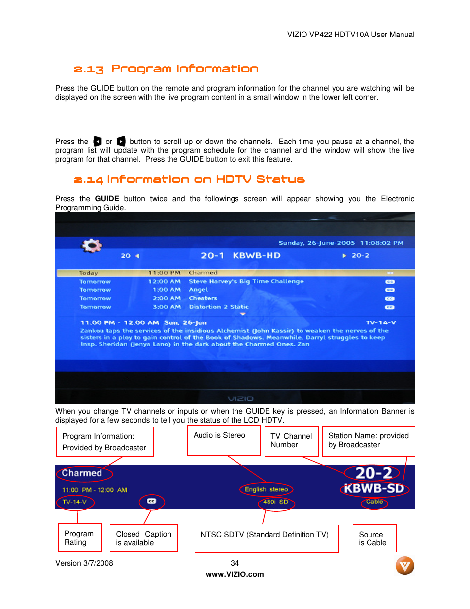 Vizio VP422 User Manual | Page 34 / 70
