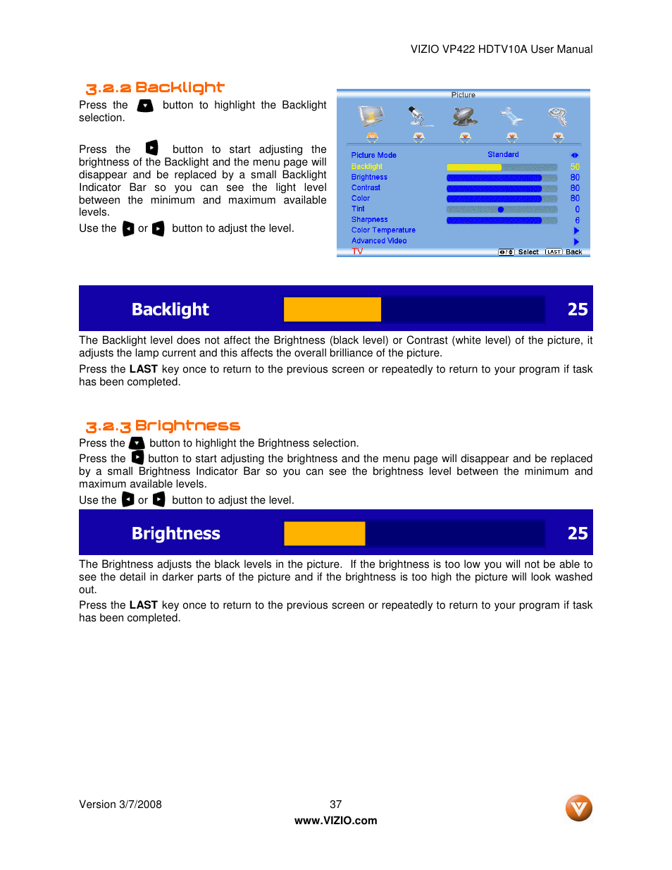 Vizio VP422 User Manual | Page 37 / 70