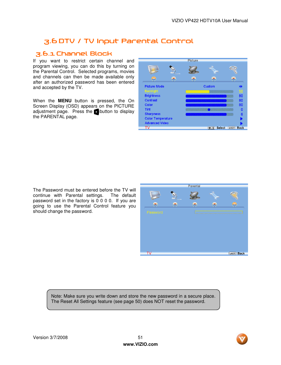 Vizio VP422 User Manual | Page 51 / 70