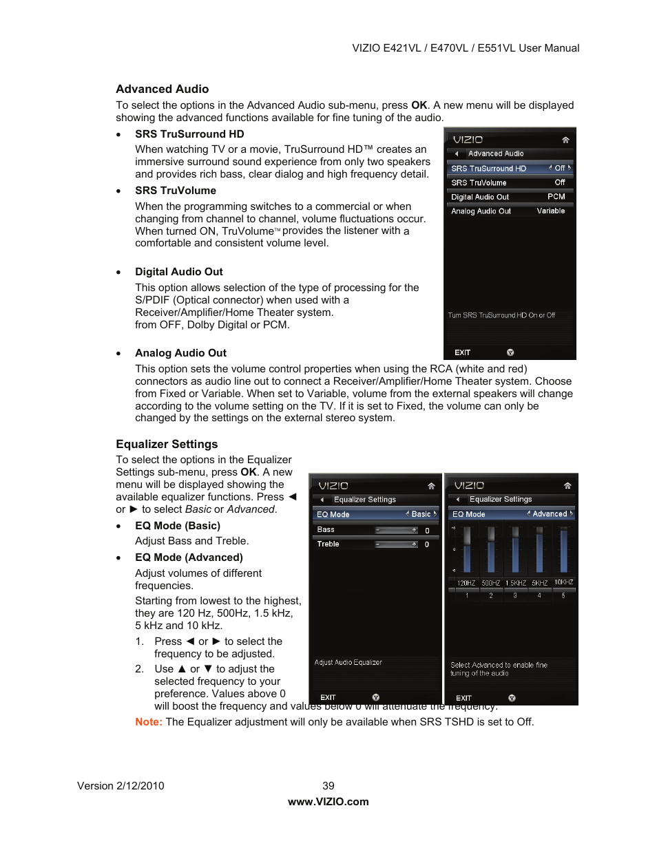 Vizio E421VL User Manual | Page 40 / 69