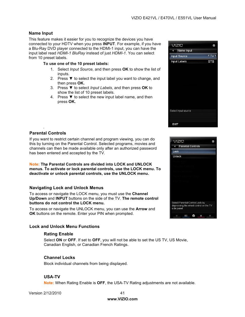 Vizio E421VL User Manual | Page 42 / 69