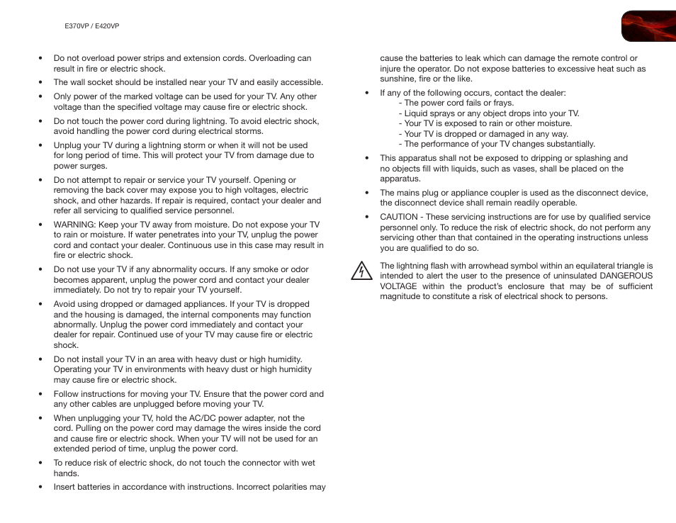 Vizio E420VP User Manual | Page 5 / 45