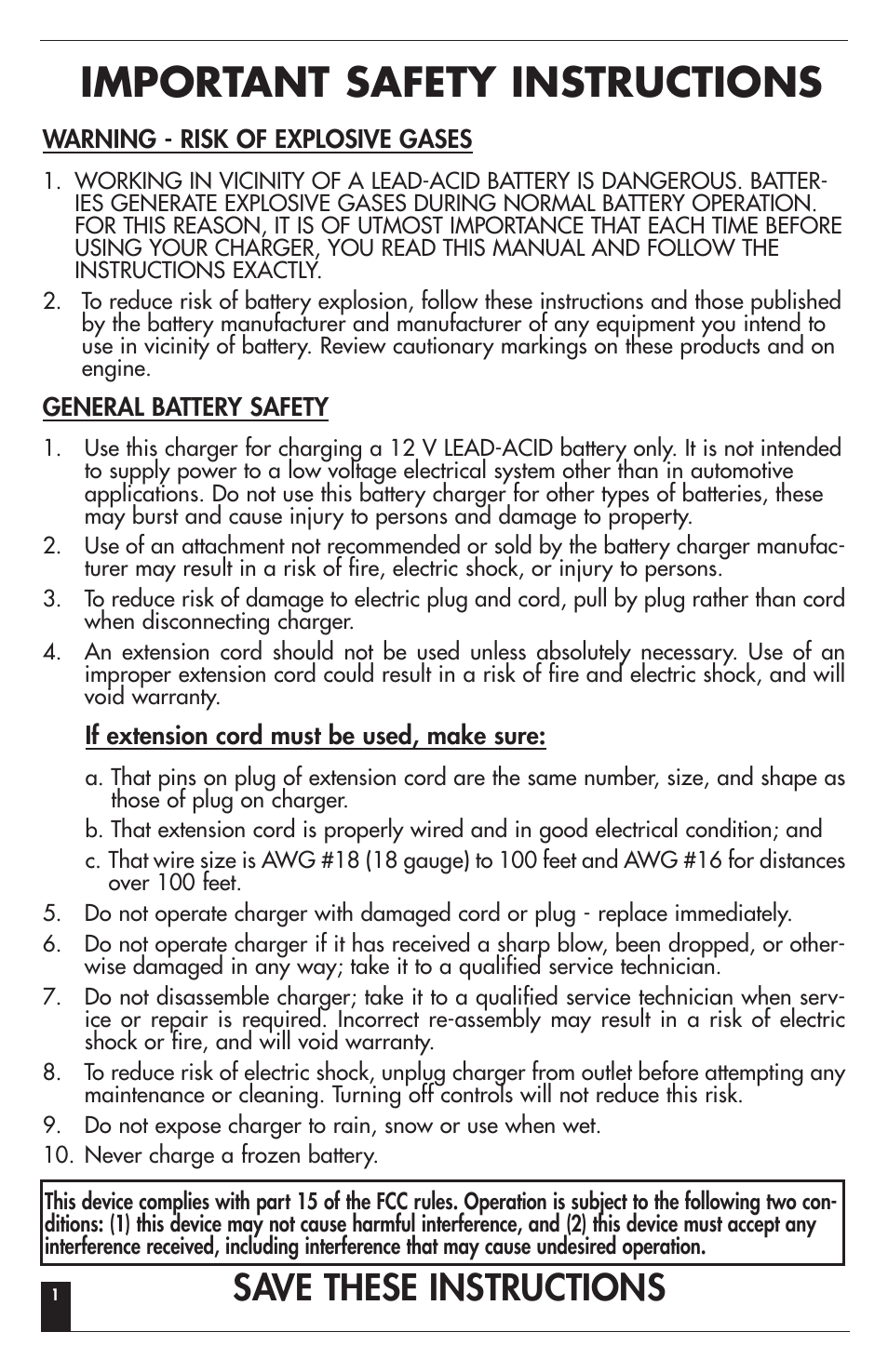 Important safety instructions, Save these instructions | Vizio VECTOR VEC080 User Manual | Page 2 / 10
