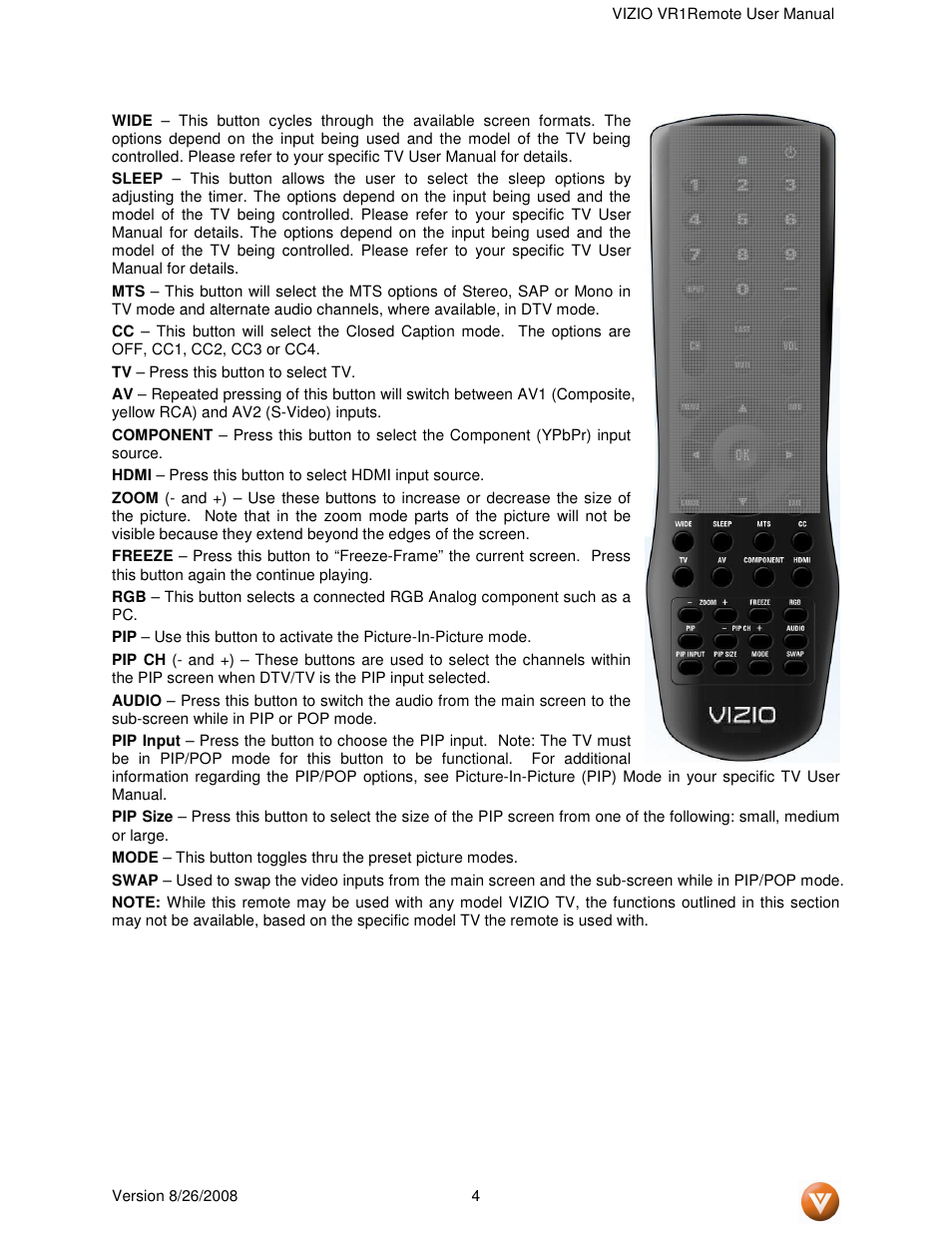 Vizio VR1 User Manual | Page 4 / 6
