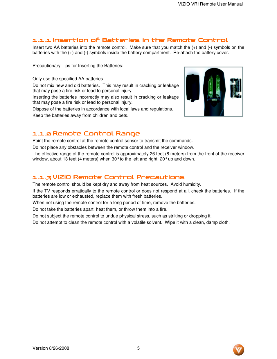 Vizio VR1 User Manual | Page 5 / 6