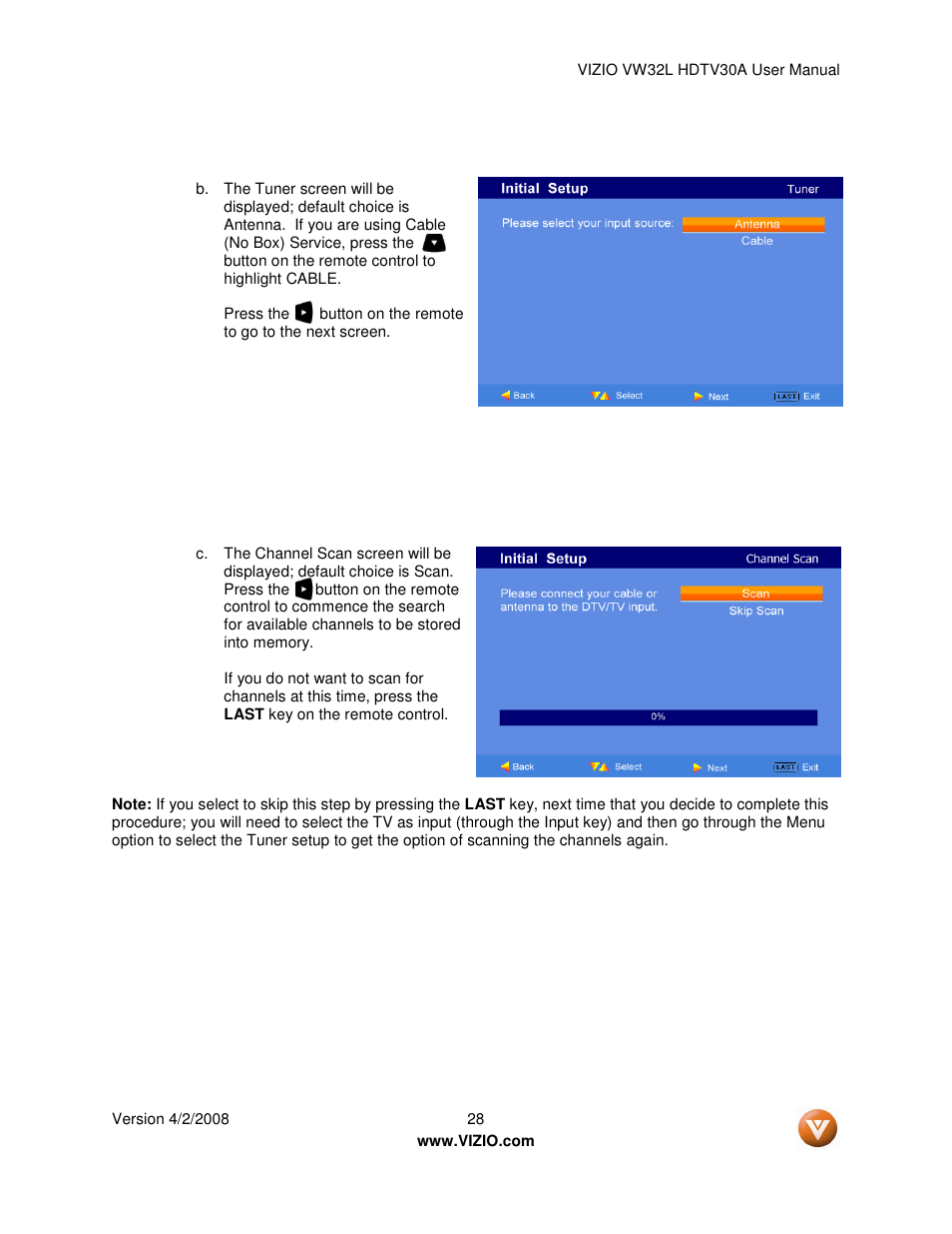 Vizio HDTV30A VW32L User Manual | Page 28 / 71