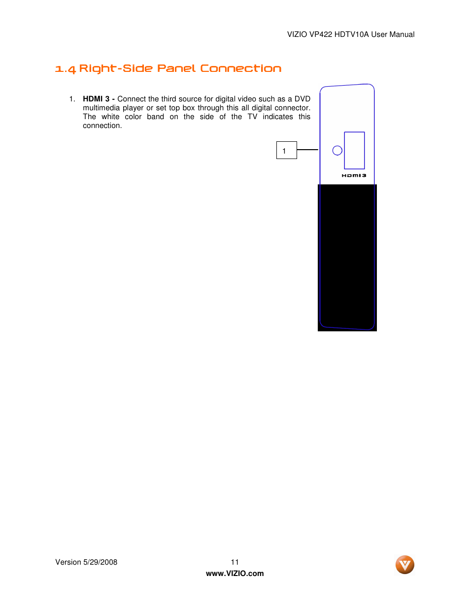 Vizio VP422 HDTV10A User Manual | Page 11 / 71