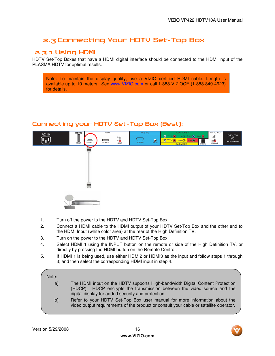 Vizio VP422 HDTV10A User Manual | Page 16 / 71