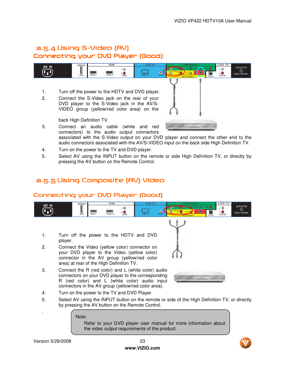 Vizio VP422 HDTV10A User Manual | Page 23 / 71