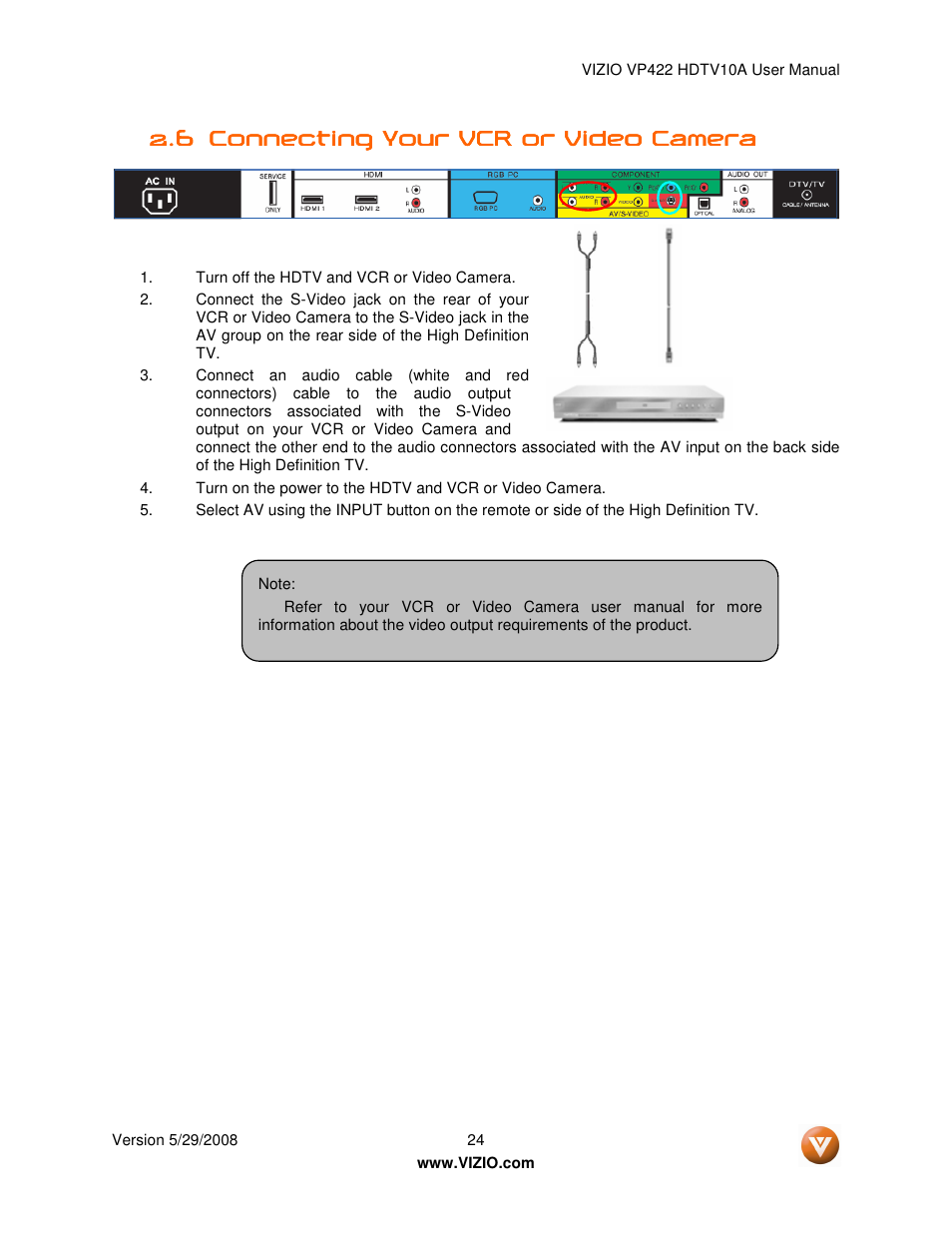 Vizio VP422 HDTV10A User Manual | Page 24 / 71
