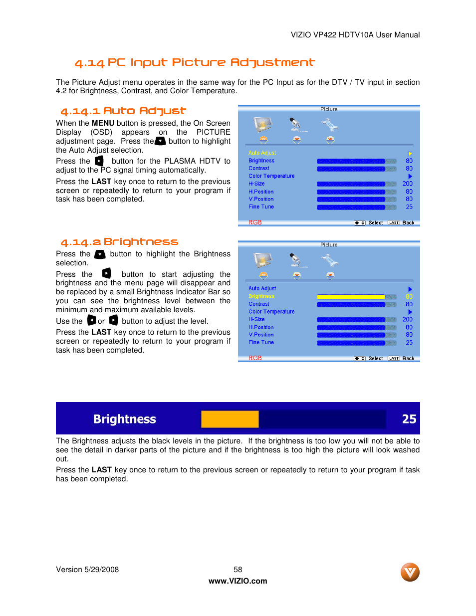 Vizio VP422 HDTV10A User Manual | Page 58 / 71