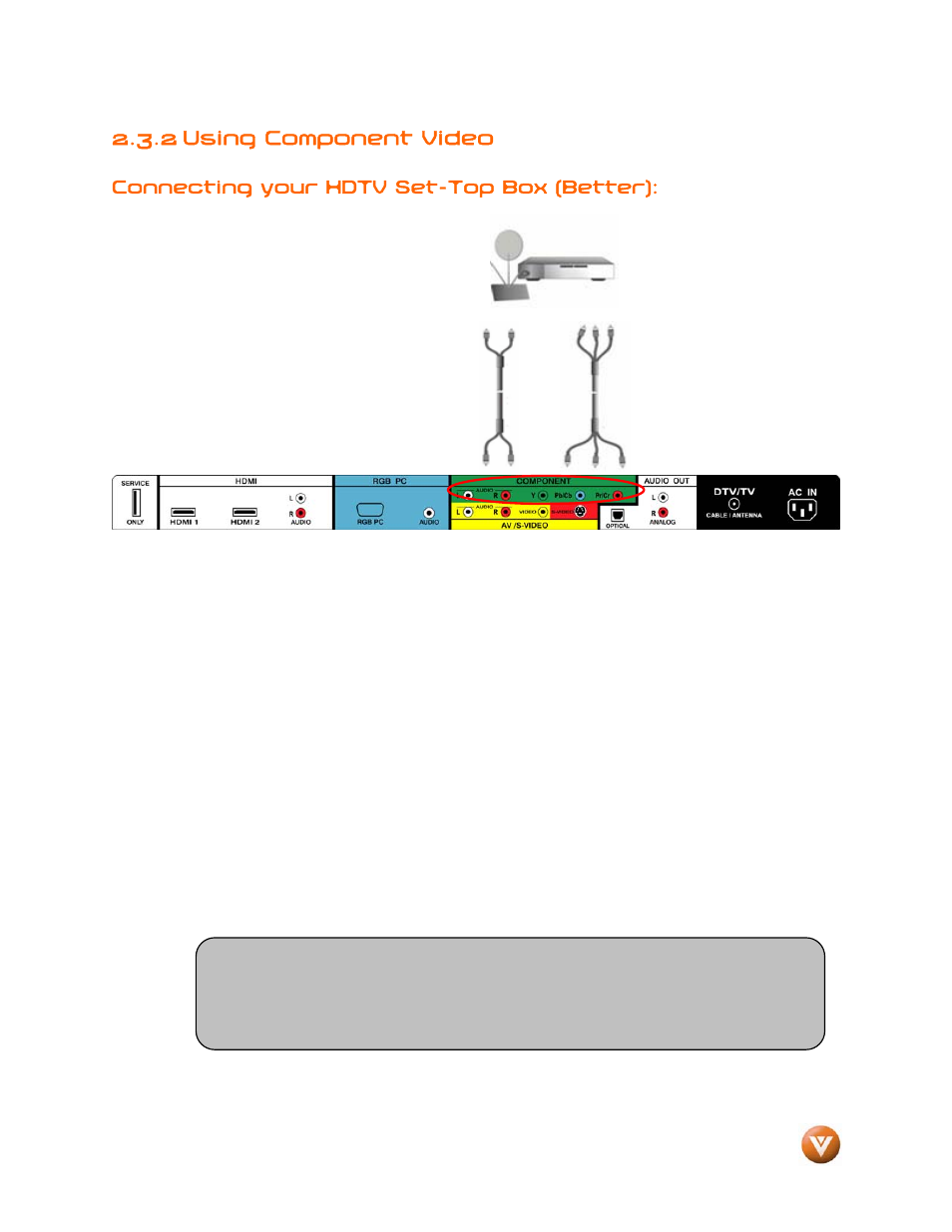 2 using component video | Vizio VP504 FHDTV10A User Manual | Page 20 / 106
