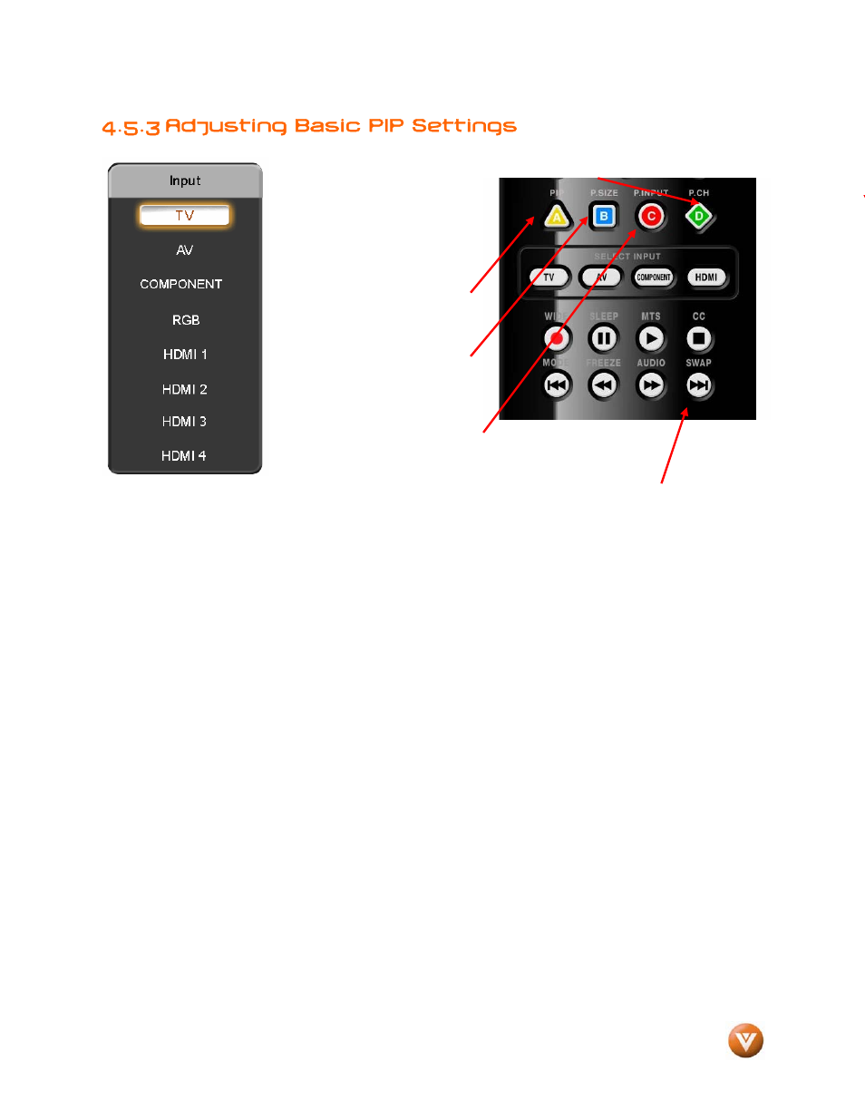 3 adjusting basic pip settings | Vizio VP504 FHDTV10A User Manual | Page 52 / 106
