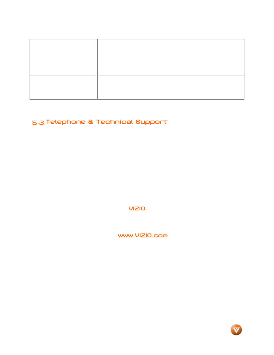 3 telephone & technical support | Vizio VP504 FHDTV10A User Manual | Page 74 / 106