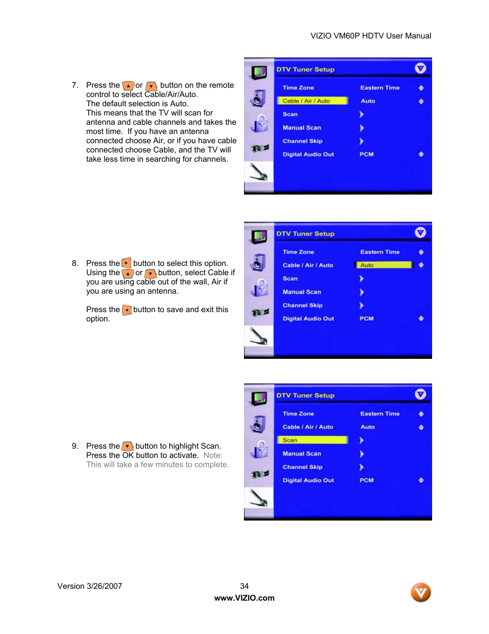 Vizio VM60P User Manual | Page 34 / 75
